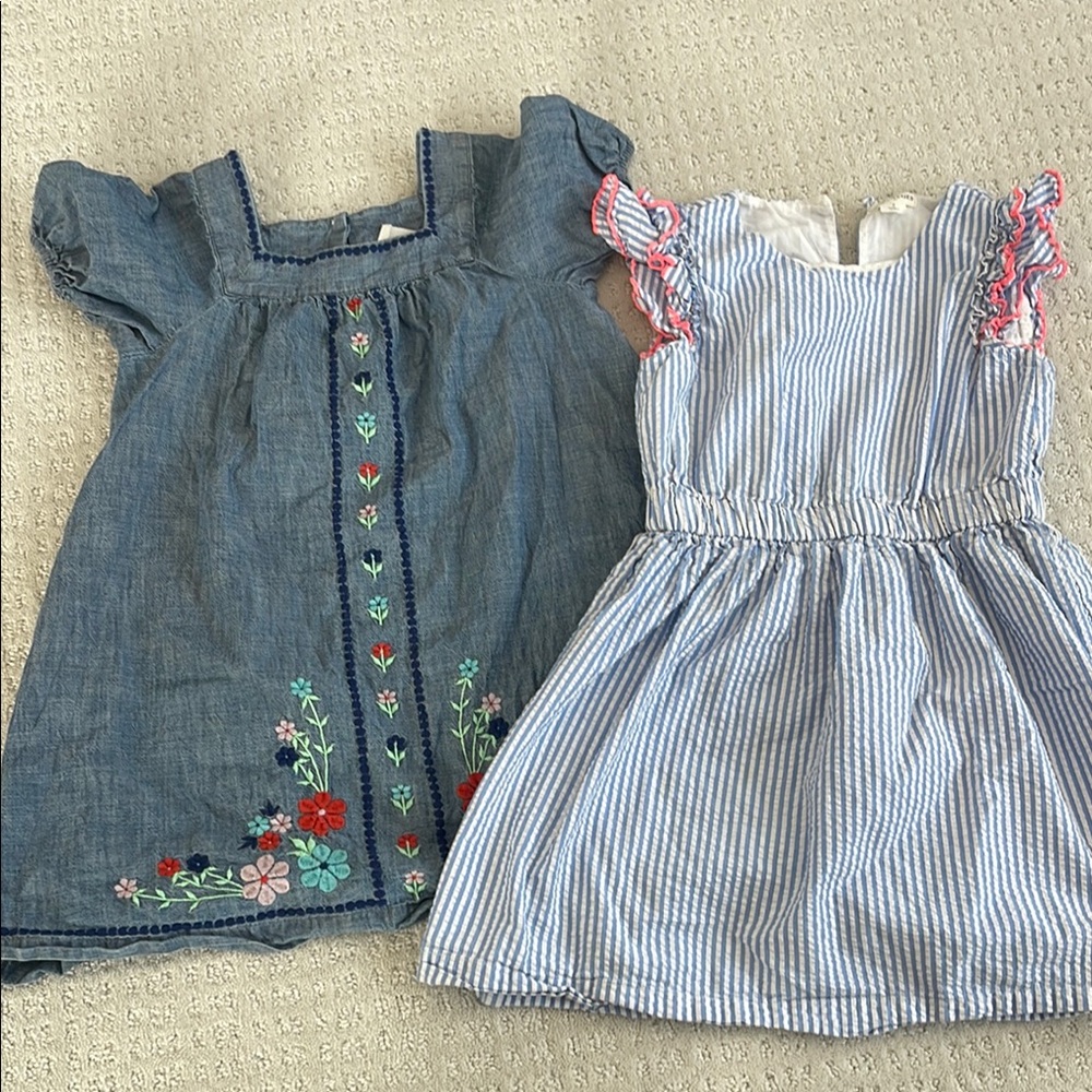 Crewcuts Blue and White Kids Dresses Set
